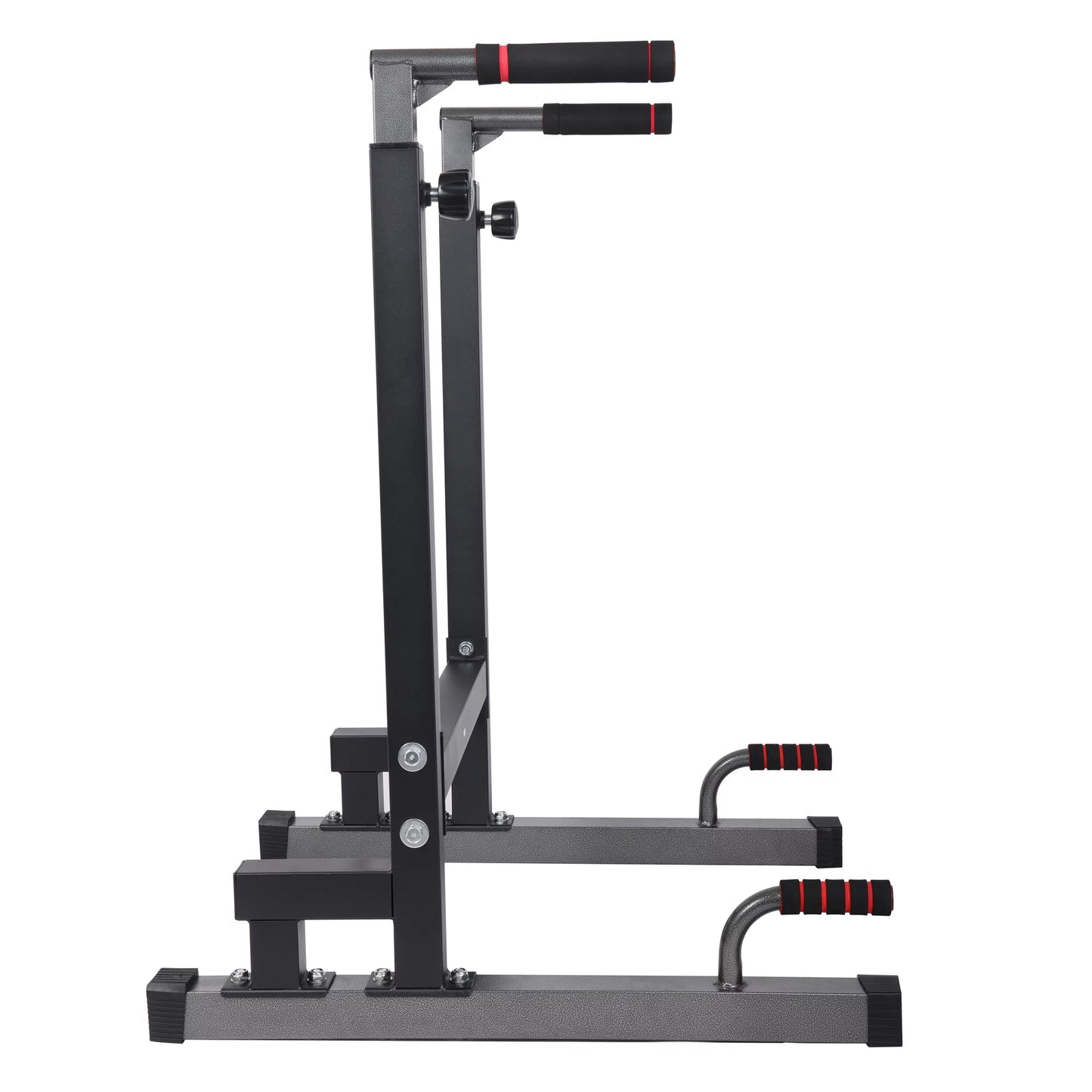 Steel Frame Dip Station with Adjustable Height, 500 Lb Weight Capacity, Black