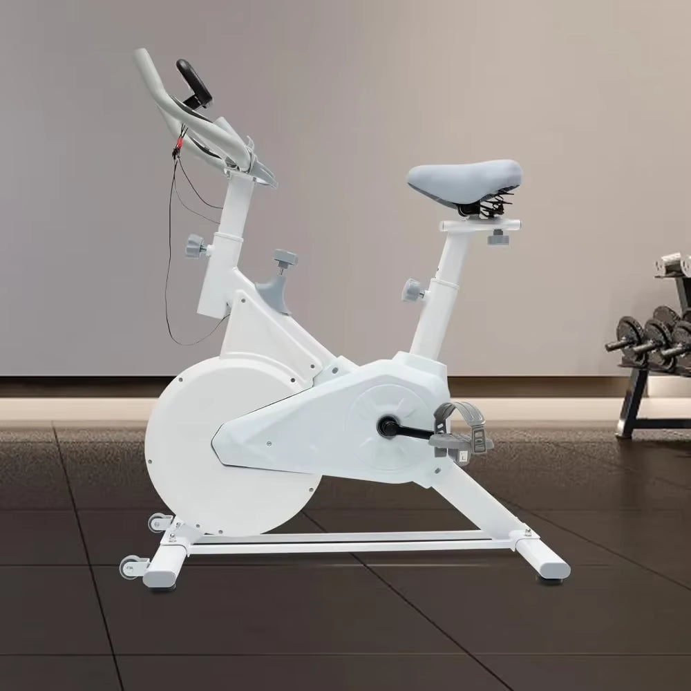 Indoor Cycling Stationary Workout Exercise Bike for Home Training with Monitor Phone&Tablet Holder Adjustable Resistance System