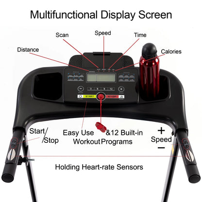 2.5HP Folding Treadmills for Home with Bluetooth & Incline, Portable Running Machine Electric Compact Treadmills Foldable for Exercise Home Gym Fitness Walking Jogging