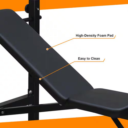 32.68 In. D X 67.72 In. W X 46.46 In. H Olympic Weight Bench, Bench Press Set with Squat Rack and Bench