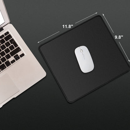 Mouse Pad, Black Mouse Pad, 11.8"X9.8"X0.12"Upgraded Durable Medium Mouse Pad with Stitched Edge, Classic Gaming Mouse Pad Non-Slip Rubber Base Waterproof Mouse Pad for Laptop, Office, Home
