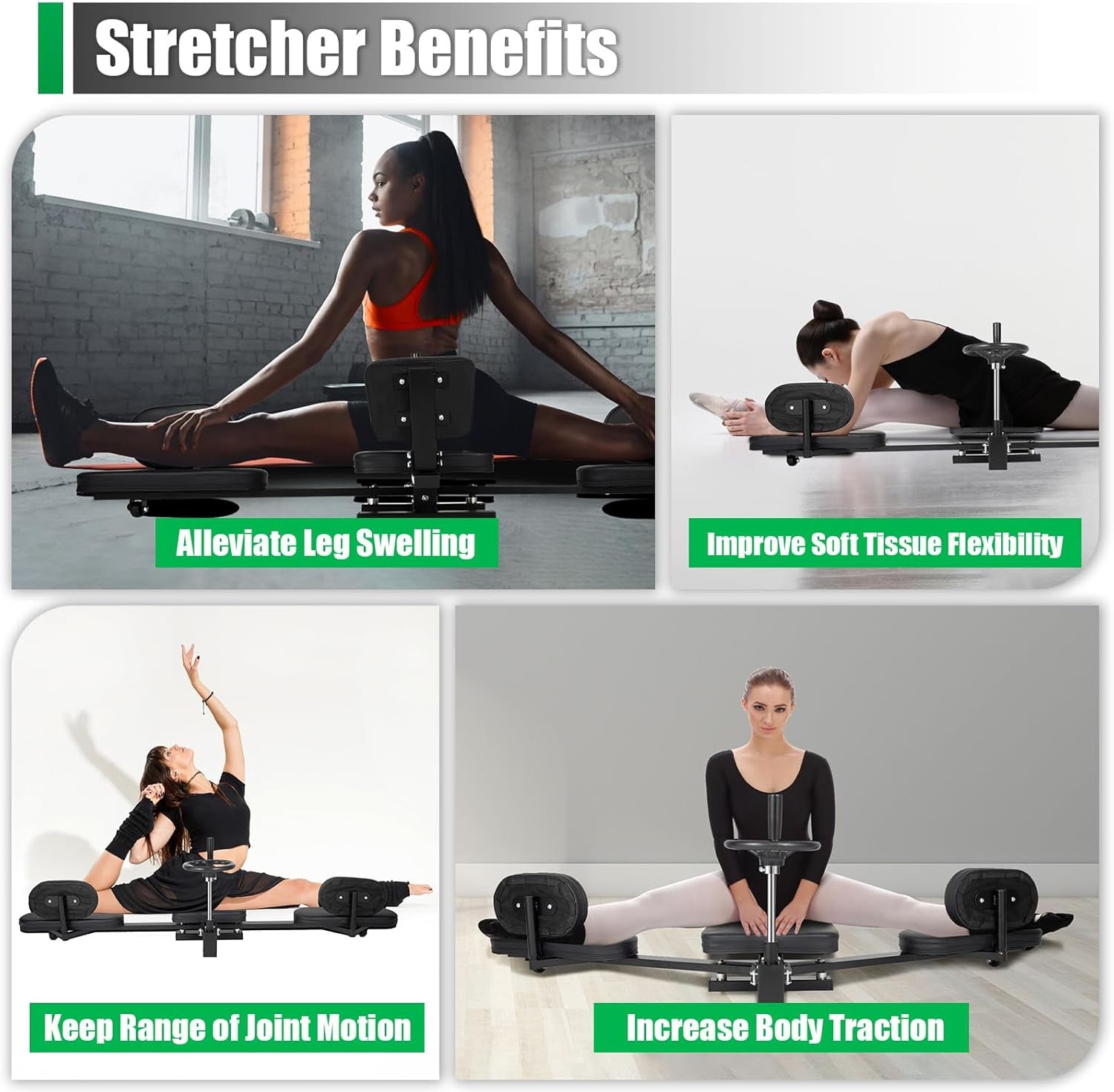 Leg Stretcher Machine Split Training, Heavy Duty Steel Frame Equipment Splits Machine for Flexibility Stretching Equipment, Leg Stretcher for Ballet, Yoga, Gymnastics and Other Sports