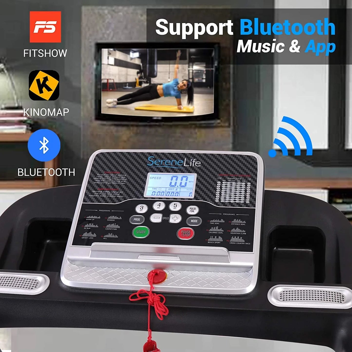 Foldable Treadmill Home Fitness Equipment with LCD for Walking & Running. 12 Mph