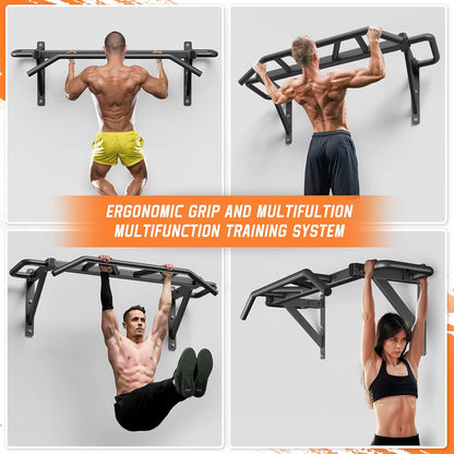 Heavy Duty Pull up Bar with 14 Grip Positions, Strength Training Pull-Up Bars for Home Gym, Wall Mounted, Joist Mounted Chin Up