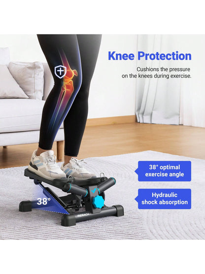 MERACH Mini Steppers for Exercise, Twist Stepper with Resistance Bands, 330LBS Capacity Stair Step Cardio Equipment for Full Body Workout