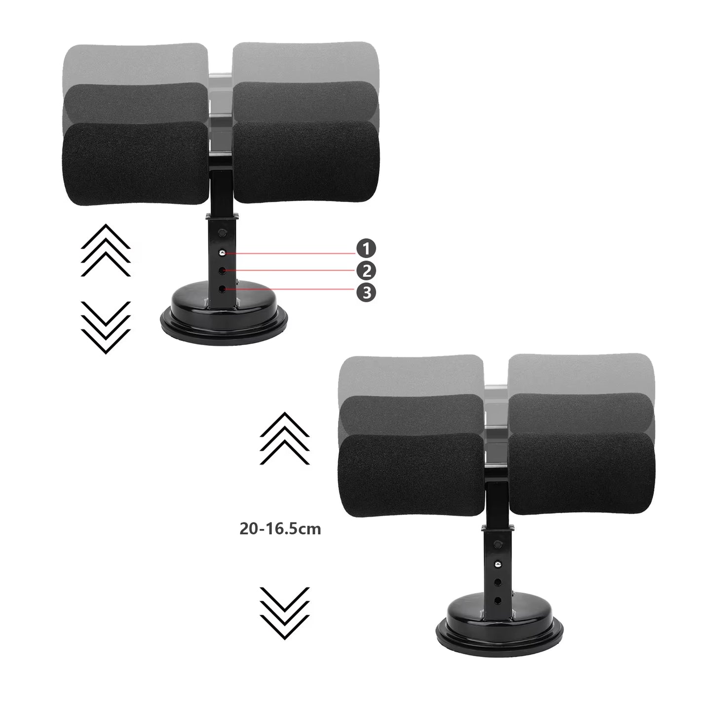 Suction Cup Sit-Up Assist Device, Abdominal Workout Trainer for Home Gym, Portable Abs Exercise Equipment with Non-Slip Base, Pe