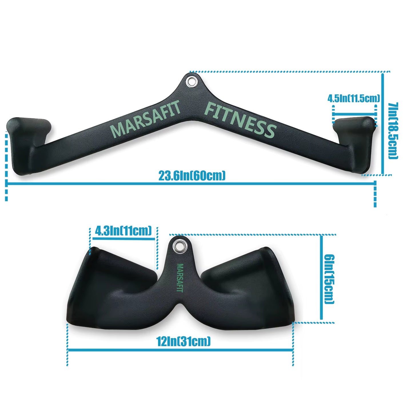 Home Gym Fitness Rowing T-Bar V-Bar Pulley Cable Machine Attachments Bicep Curl Tricep Lat Pulldown Bar Back Strength Training