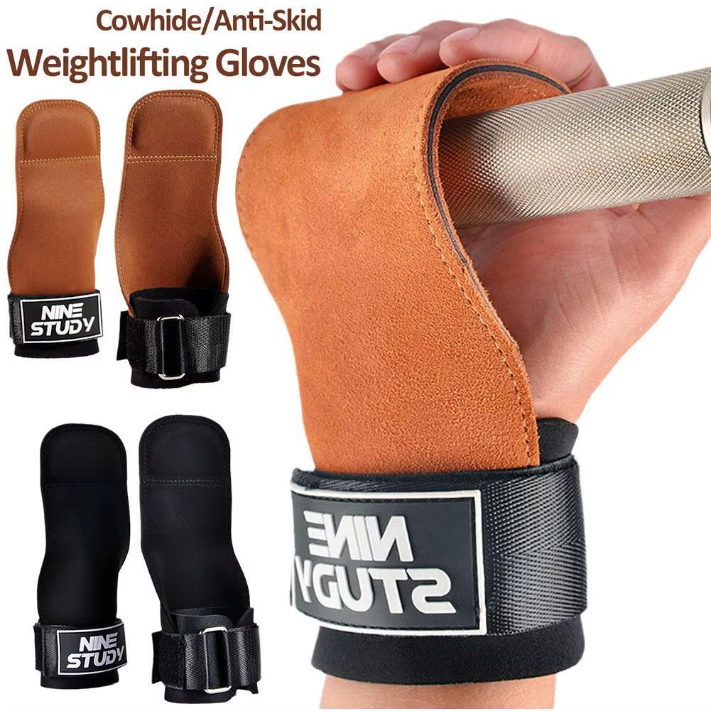 Wrist Straps for Weightlifting Leather Anti-Slip Comfortable Grip Support Bench Press Pull-Up Fitness Wrist Protector