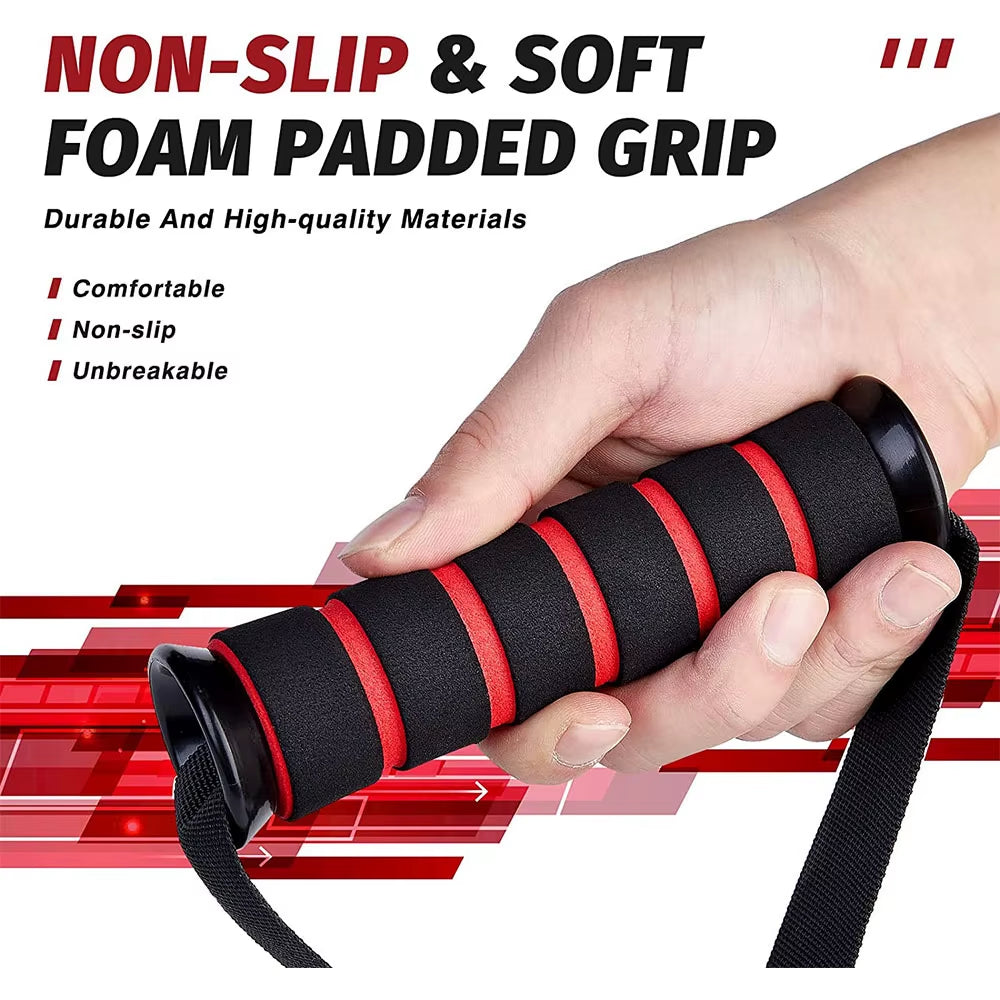 1Pair Gym Resistance Bands Foam Handles Anti-Slip Grip Strong Nylon Webbing Fitness Heavy Duty Cable Machine Workout Equipment
