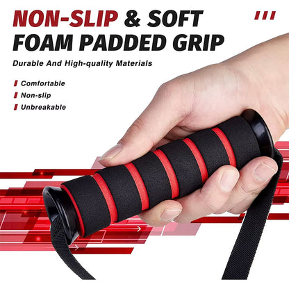1Pair Gym Resistance Bands Foam Handles Anti-Slip Grip Strong Nylon Webbing Fitness Heavy Duty Cable Machine Workout Equipment