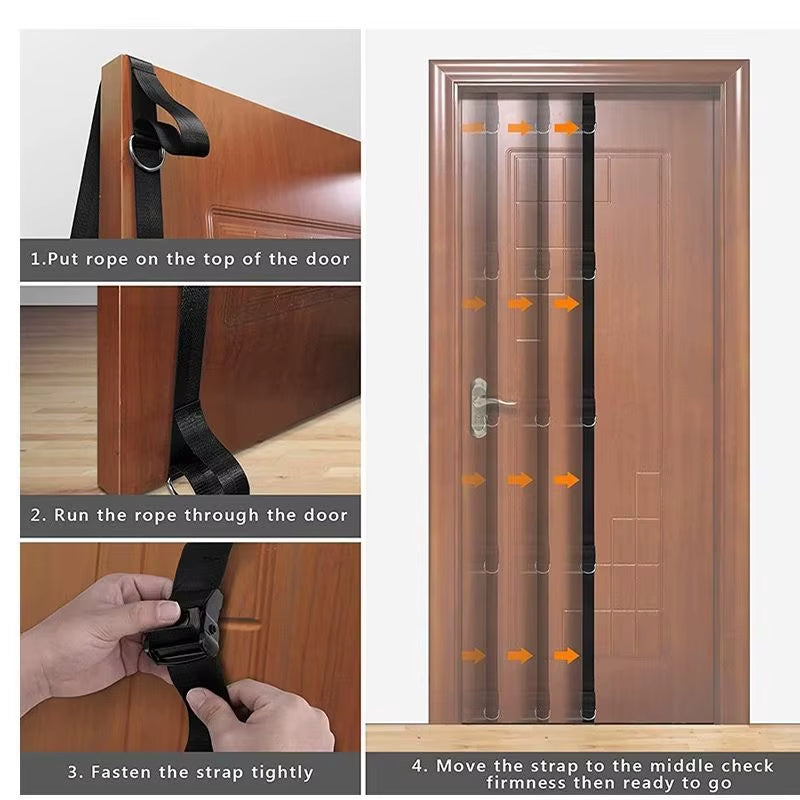 Multifunctional Home Fitness Equipment Elastic Rope Door Pull Strap Hole-Free Installation Portable Exercise Equipment