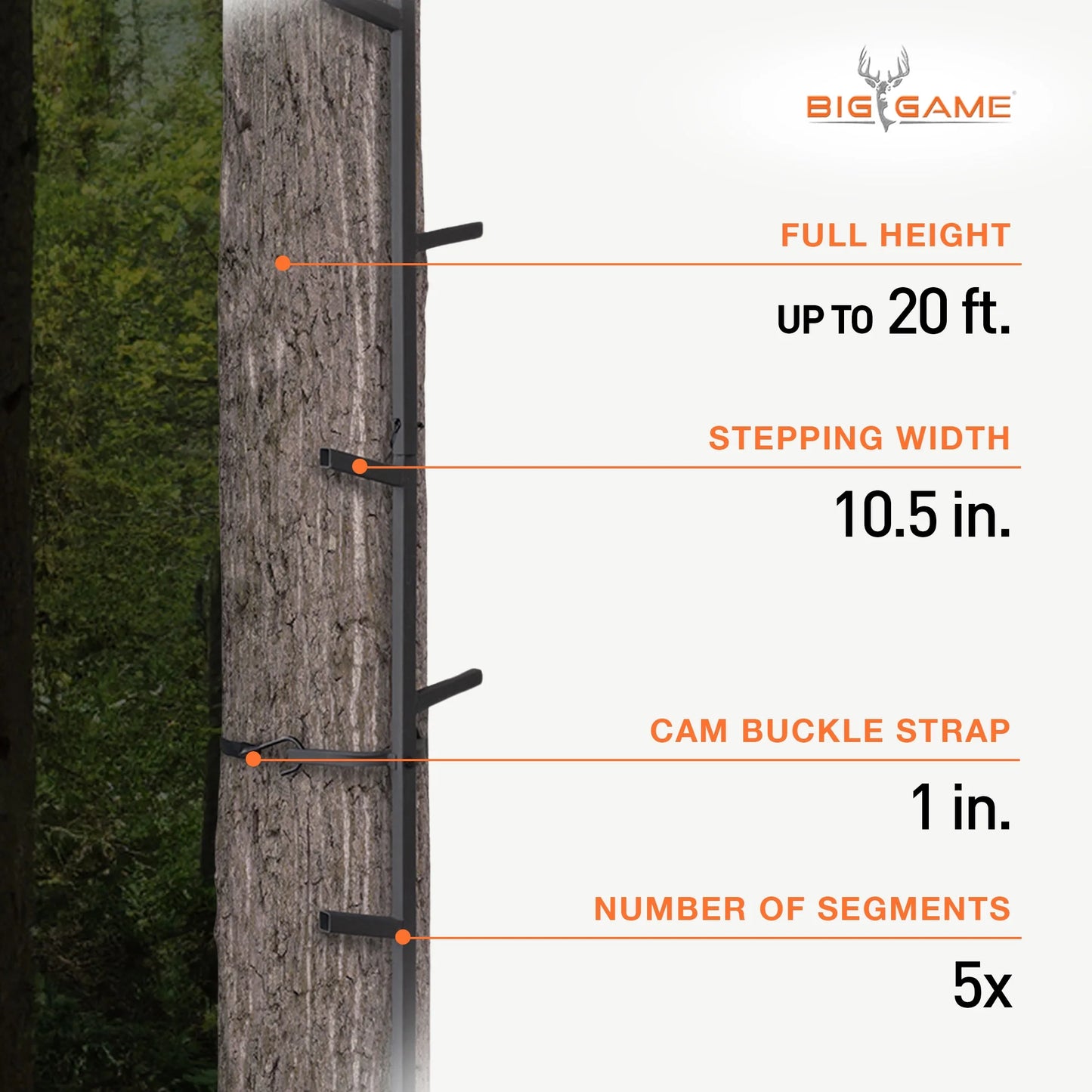 Quick-Stick Whitetail Deer Elk Mule above Hunting Outdoors Slip Resistant Ladder Style Sections Climbing System