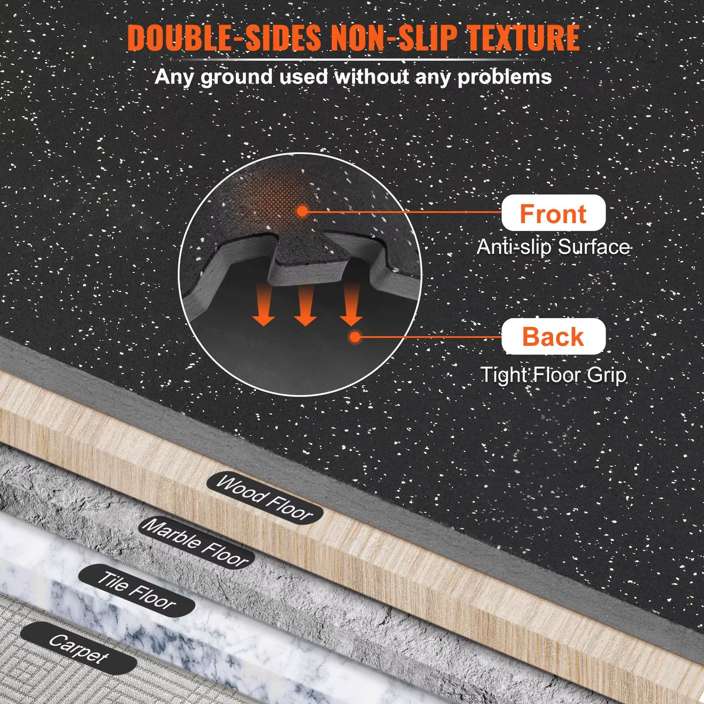 25/12/6PCS 1/2 Inch Thick Gym Floor Mats EVA Foam & Rubber Top Interlocking Workout Floor Mats Waterproof Exercise Mats