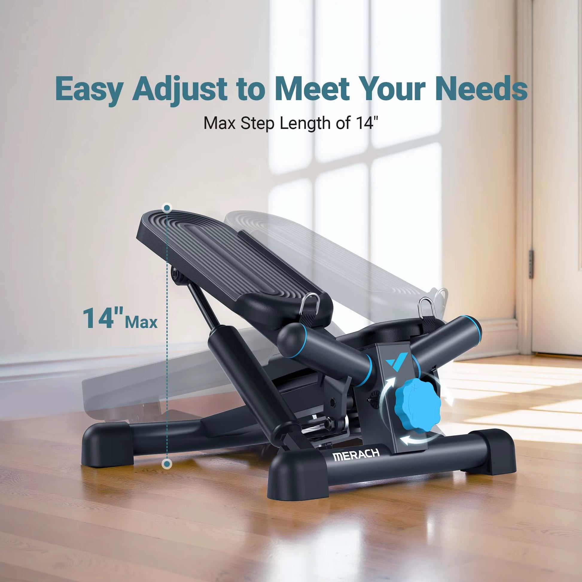 Mini Stepper for Exercise Twist Stair Stepper 330LBS Capacity Stepper Exercise Equipment with Resistance Band for Fitness
