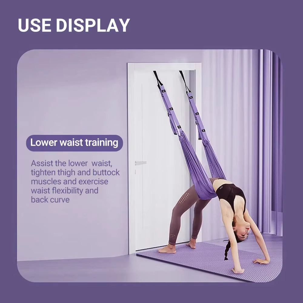 Finger Stretching Tool Elastic Yoga Belt Woman Hammock Split Lower Waist Trainer Inverted Rope Pull Extension Belt