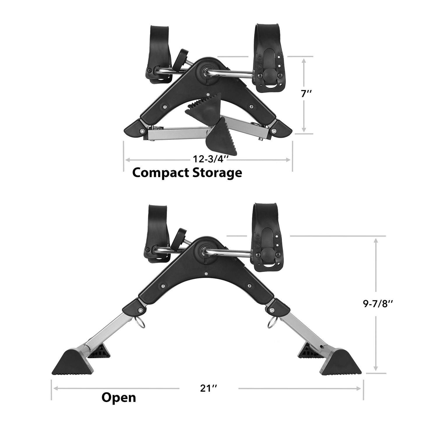 Foldable under Desk Stationary Exercise Bike - Arm Leg Foot Pedal Exerciser