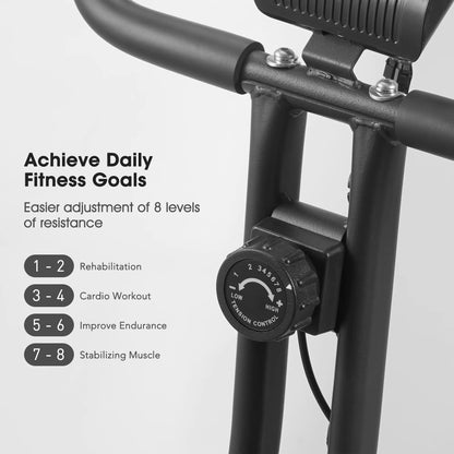 Exercise Bike Folding Stationary Bike Recumbent Exercise Bike Machine Home with LCD Monitor Phone Holder Portable