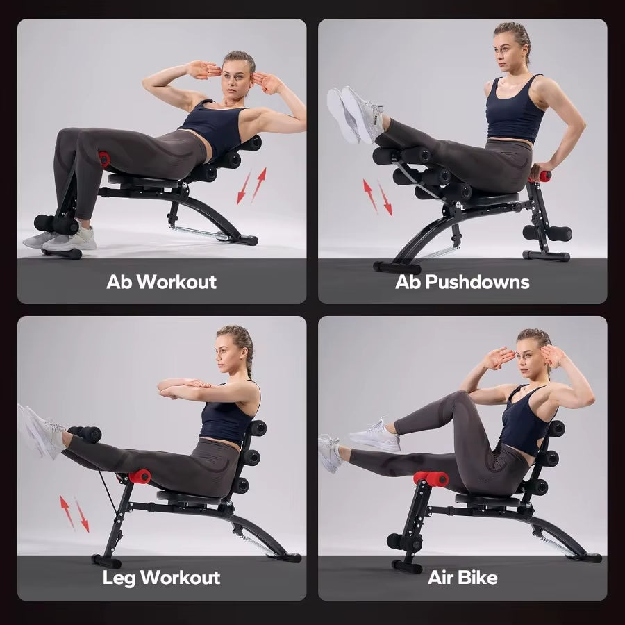 MERACH Ab Machine Multi-Functional Adjustable Ab Trainer for Home Gym Use Sit up Machine Designed for Effective Abdominal Worko