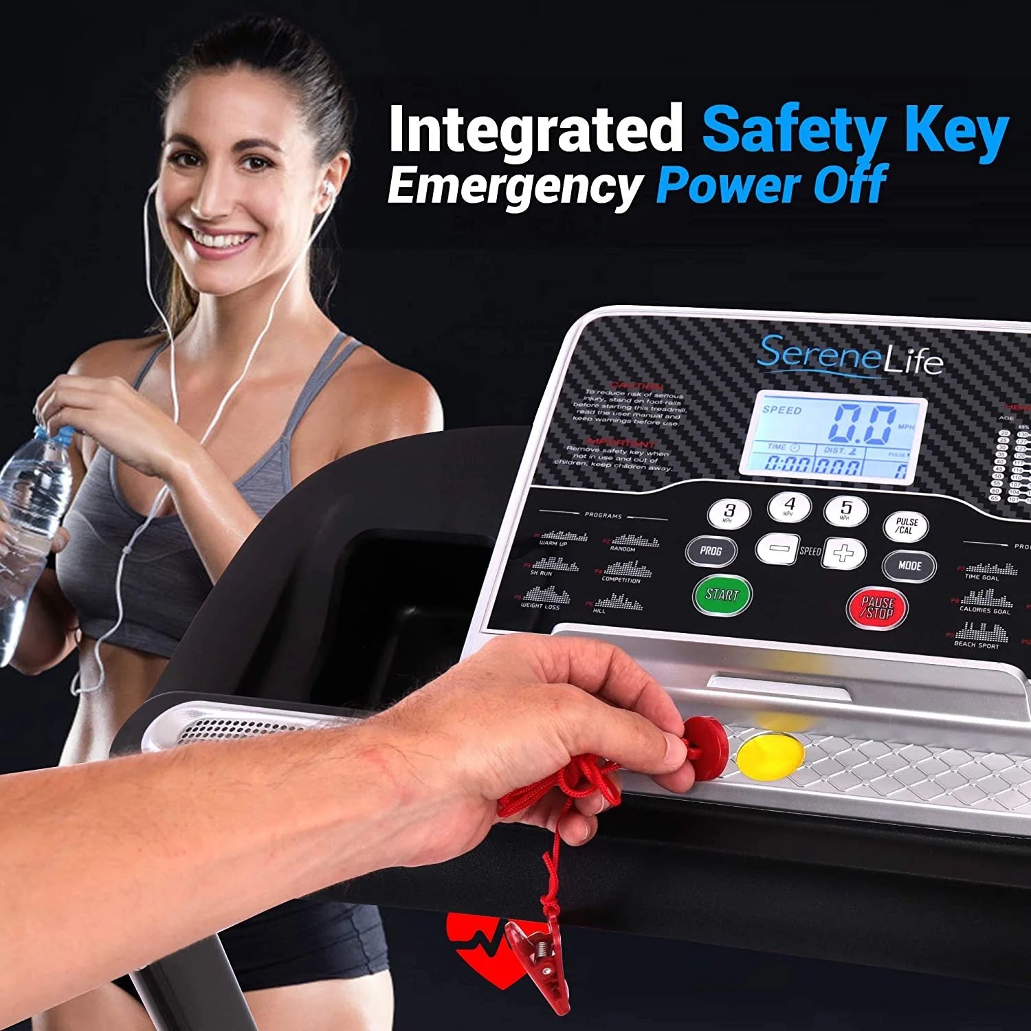 Foldable Treadmill Home Fitness Equipment with LCD for Walking & Running. 12 Mph