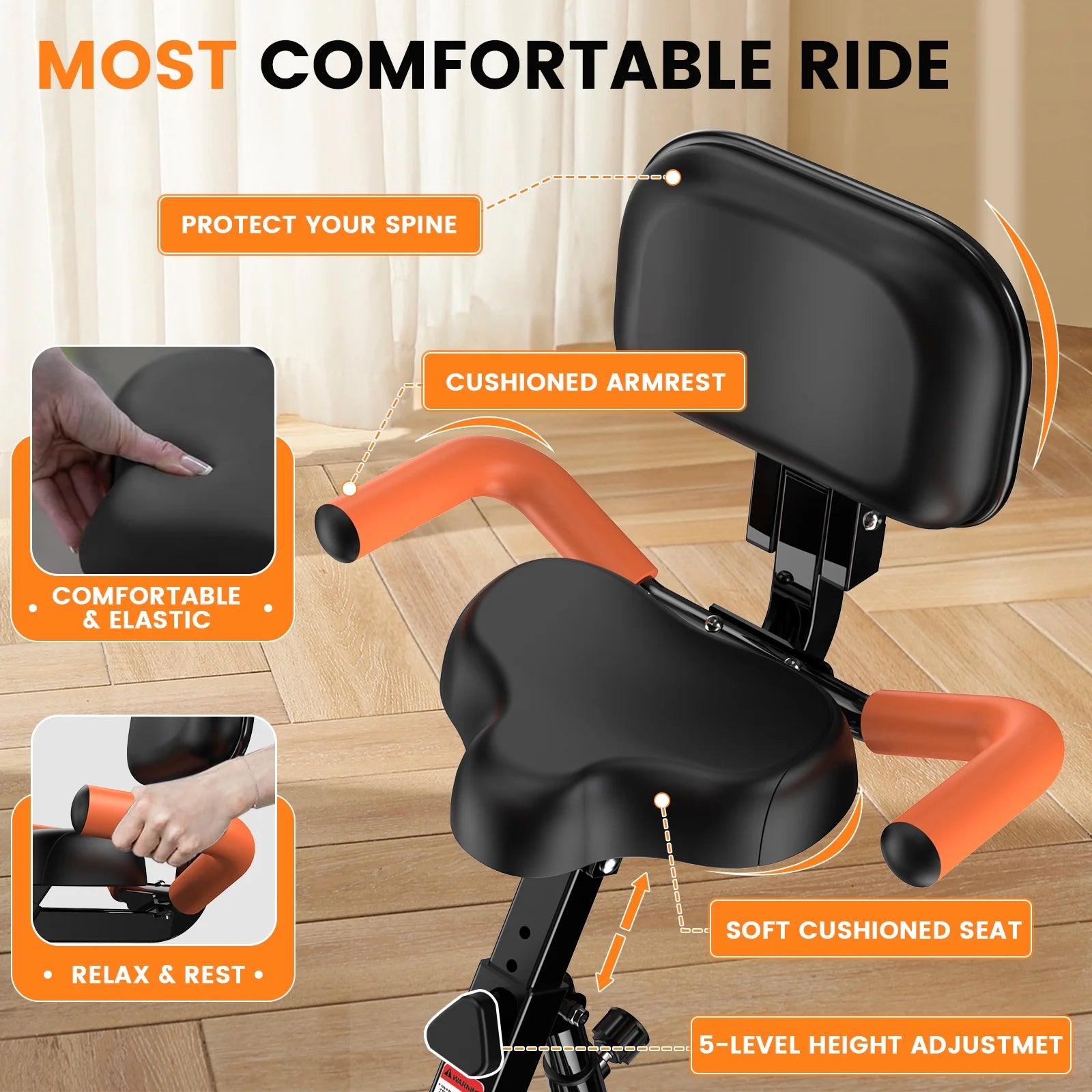 Folding Magnetic Exercise Bike Indoor Cycling Bikes Upright Stationary Bicycle 280Lbs