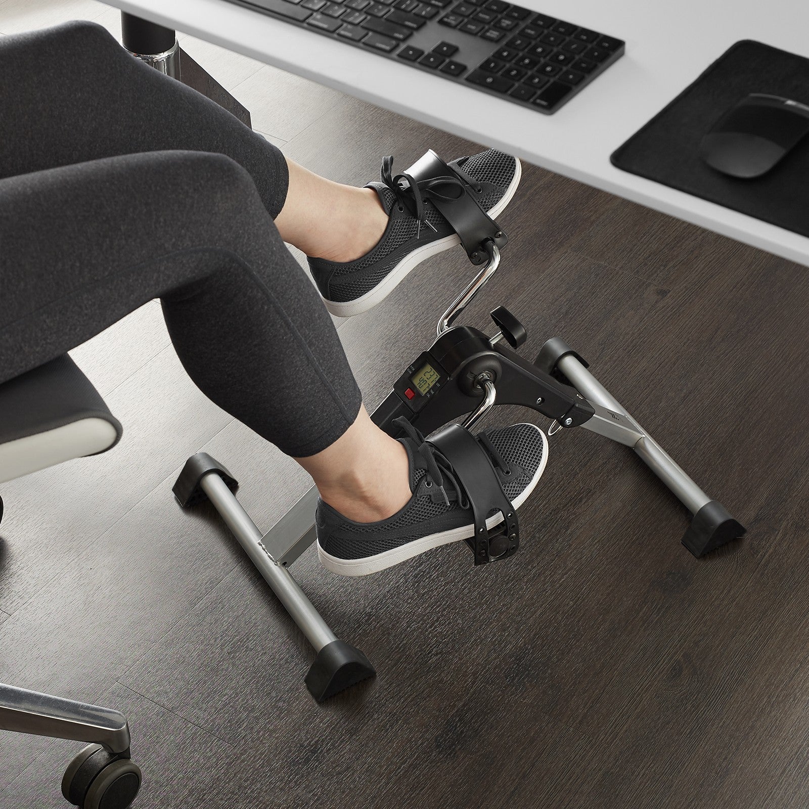 Foldable under Desk Stationary Exercise Bike - Arm Leg Foot Pedal Exerciser