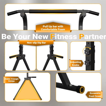 Foldable Pull up Bar Free Standing Multi-Function Power Tower Dip Bar Home Gym Strength Training Equipment 300 LBS Weight Capaci
