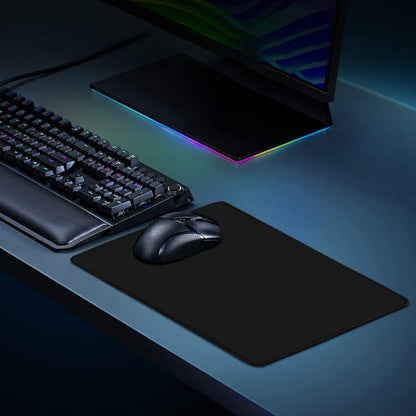 Mouse Pad, Black Mouse Pad, 11.8"X9.8"X0.12"Upgraded Durable Medium Mouse Pad with Stitched Edge, Classic Gaming Mouse Pad Non-Slip Rubber Base Waterproof Mouse Pad for Laptop, Office, Home