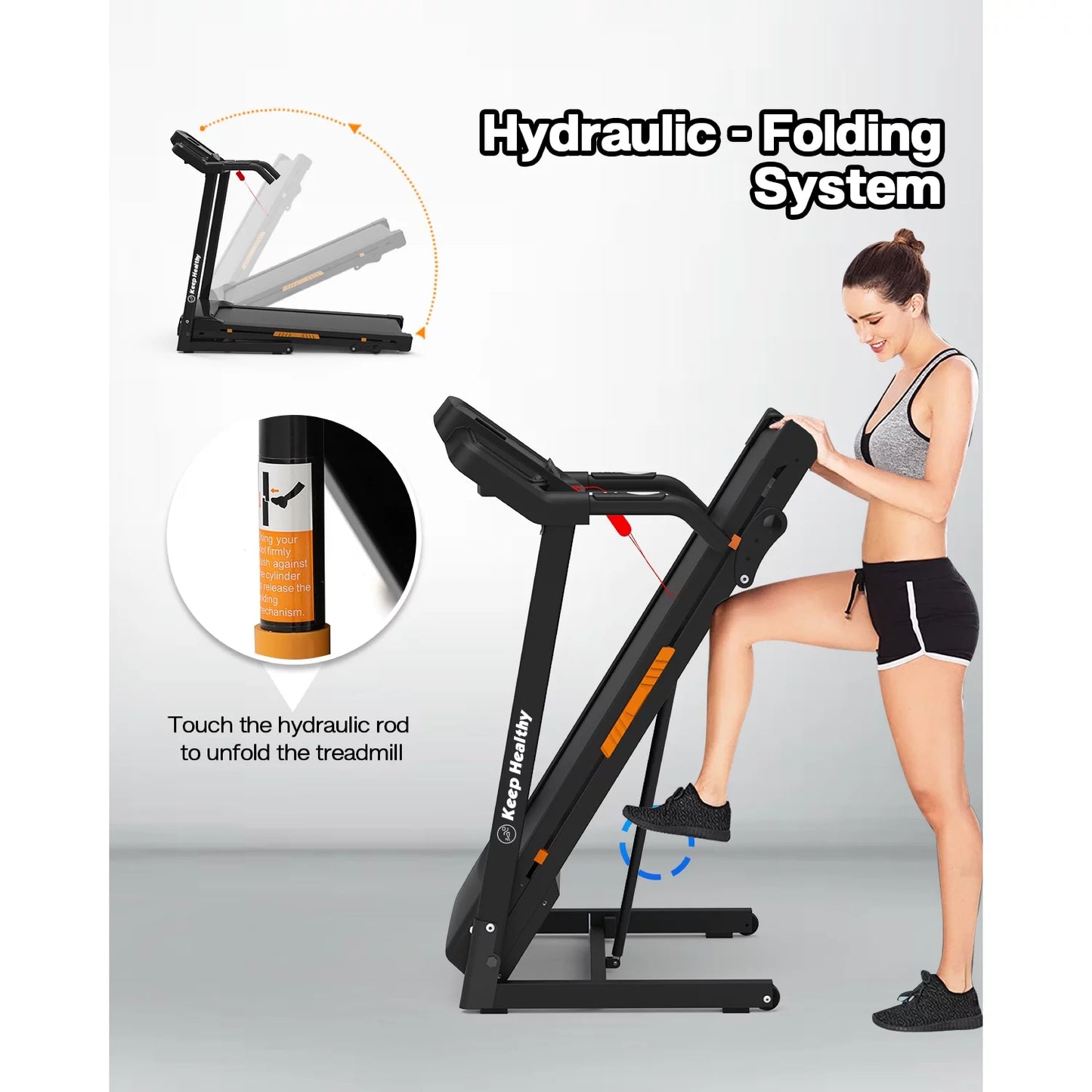 3.5HP Folding Treadmills for Home with 265Lb Capacity Bluetooth and Incline Portable Running Machine Electric Compact Treadmills Foldable for Exercise Home Gym Fitness Walking Jogging