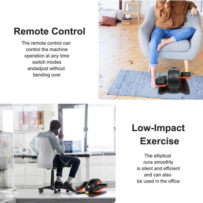 Under Desk Elliptical, Electric Seated Pedal Exerciser, Quiet & Compact Mini Ellipse Leg Exerciser with Display Monitor, Remote Control and Adjustable Speeds, Elliptical Machine for Home