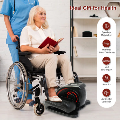 Mini Elliptical, under Desk Elliptical, Electric Elliptical Machine, Leg Exerciser Machine for Seniors, Elliptical for Home Use, Compact Exerciser, Adjustable Speeds & LCD Monitor