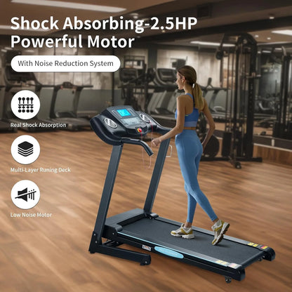 Treadmill with Auto Incline Folding Treadmill 12Level Incline 2.5 Horse Power 15 Preset for Home Use 8.5 Mph Range