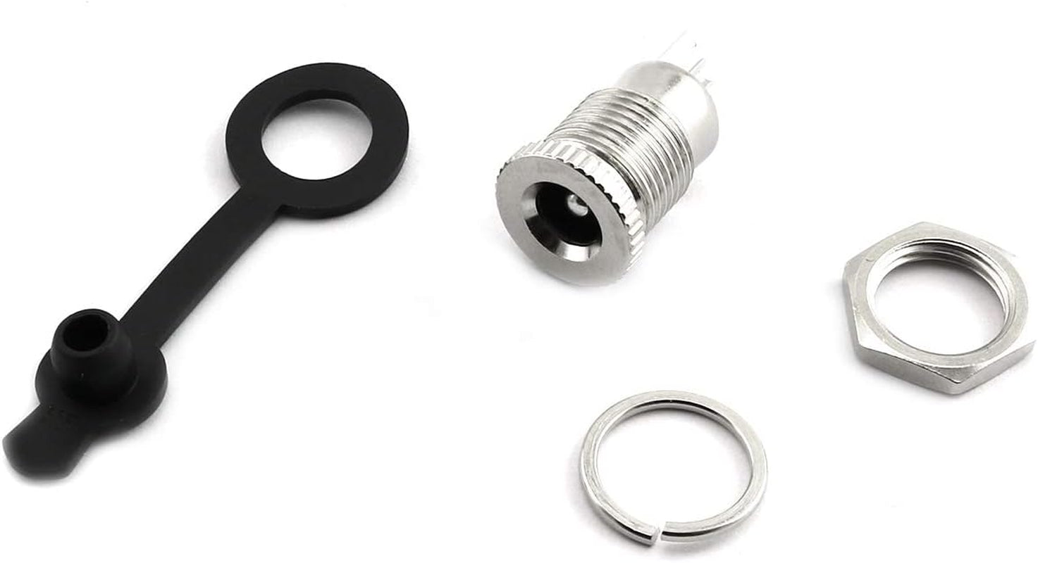 3PCS DC-099 DC Power Socket Connector with Waterproof Cover Cap,Threaded Female Panel Mounting Adapter Power Jack 5.5 X 2.5Mm