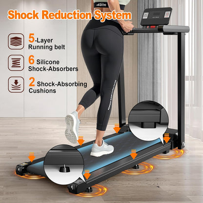 Folding Treadmill with 2.5HP Motor, APP Control, LED Display, Compact Walking/Running Machine with Phone Holder & Safety Key, 300 Lbs Capacity for Home Workout