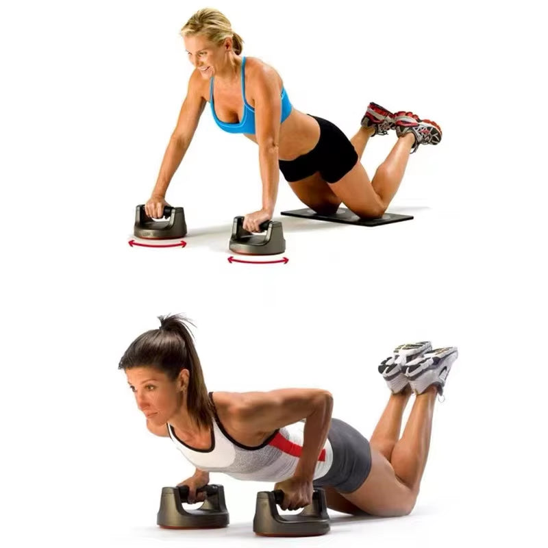 1Pair Portable Push up Bars Anti-Slip Press-Up Stand with Rotating Handles Fitness Equipment for Arm and Chest Strength Training
