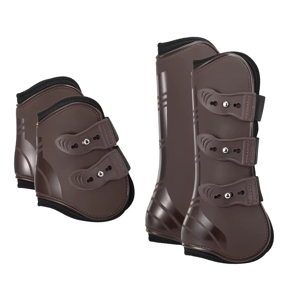 2/4PCS Front Hind Leg Boots Adjustable Horse Leg Boots Equine Front Hind Leg Guard Equestrian Tendon Protection Horse Hock Brace