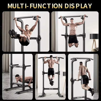 Adjustable Power Tower Pull up Bar Dip Station, Multi-Function Home Gym Equipment for Full Body Strength Training
