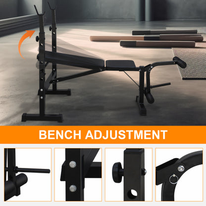Weightlifting Bench, Bench Press Set with Squat and Bench