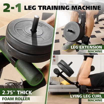 Adjustable Weight Bench Set, 800LBS 6 in 1 Full Body Workout Weight Bench with Leg Extension , Multi-Function Strength Training Bench Press Set for Home Gym