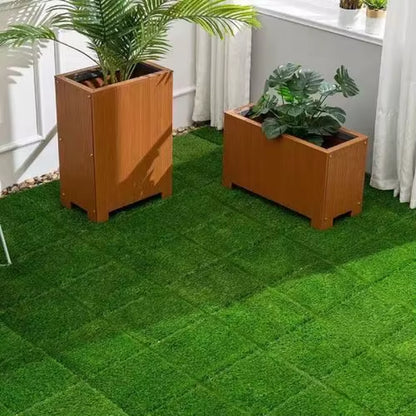 36 Interlocking Artificial Turf, Suitable for Courtyard, Backyard, and Artificial Turf Flooring, 12X12 Inches, Green