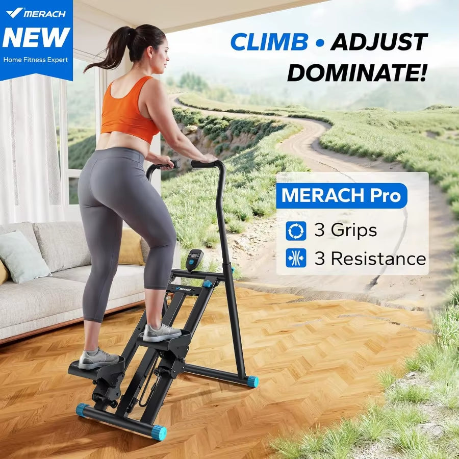 MERACH Stair Stepper Pro-3-Level Resistance Stairmaster Upgrade High-Efficiency Stairmaster for Home Gym Exercise Compact Foldi