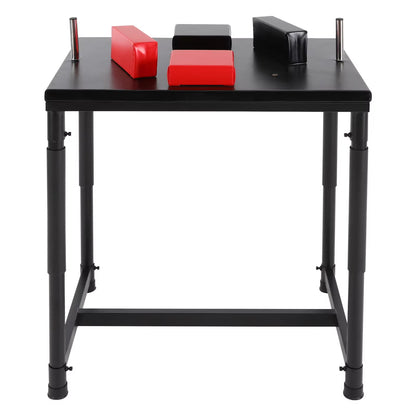 Standard Arm Wrestling Battle Table Professional Wrestling Equipment for Gyms Sports Arenas, Black&Red ﻿