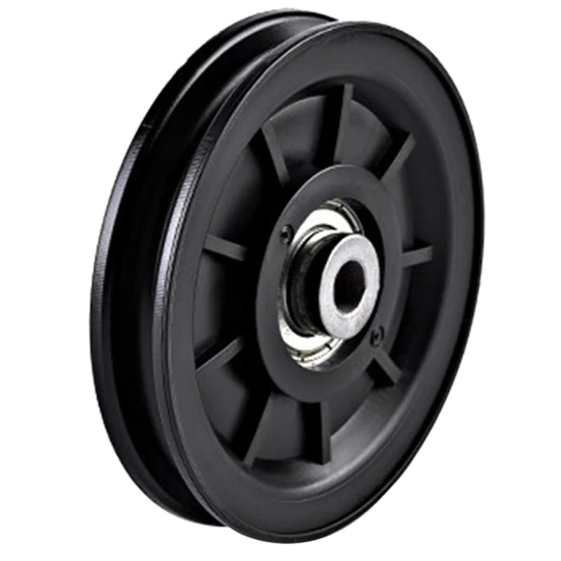Nylon Bearing Pulley Wheel round Black Wheel Cable Gym Fitness Equipment Part Exercise Machine Part and Pulley Accessory