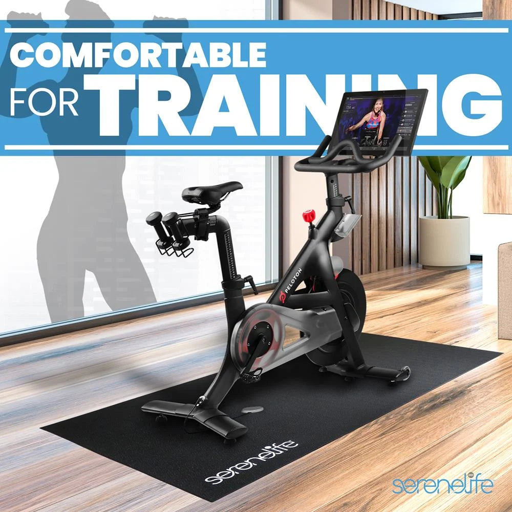 Premium Portable Fitness Exercise Mat - 36" X 72" Non-Slip Gym Training Equipment Floor Protection - Yoga, Workout, Jump Rope - for Bigger Treadmill, Elliptical, Bike, Bench, Power Rack