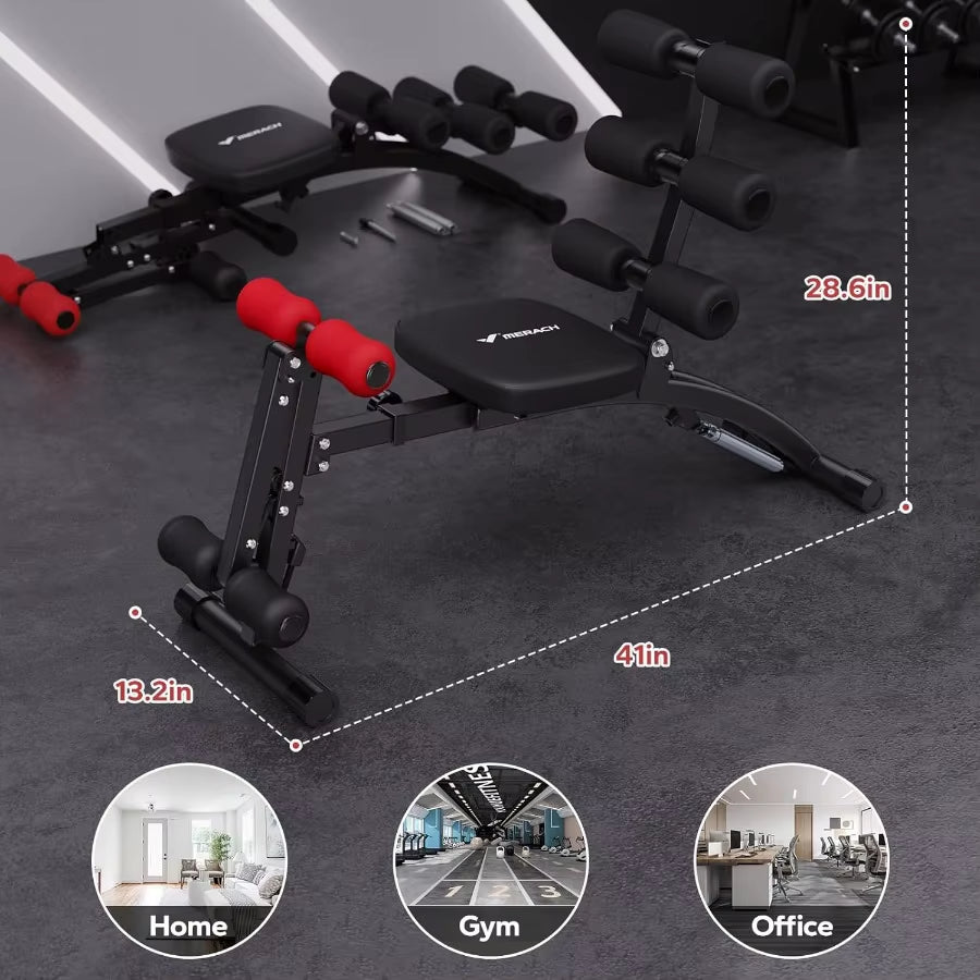 MERACH Ab Machine Multi-Functional Adjustable Ab Trainer for Home Gym Use Versatile Sit up Machine Designed for Effective Abdom