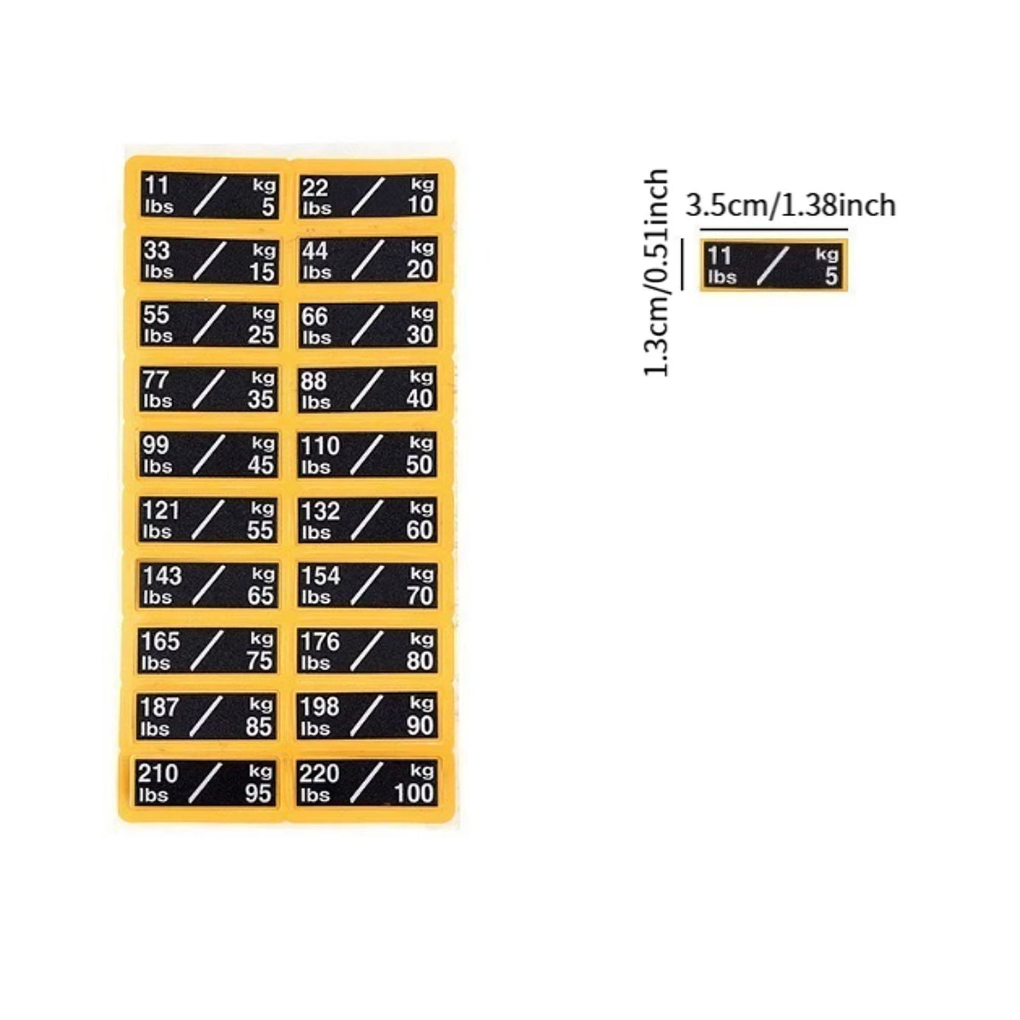 Weight Stack Labels Weight Identification Classification for Gym Equipment Sporting Goods Strength Training Machine Attachments