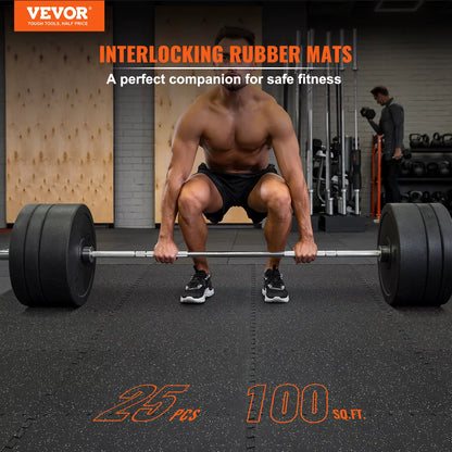 25/12/6PCS 1/2 Inch Thick Gym Floor Mats EVA Foam & Rubber Top Interlocking Workout Floor Mats Waterproof Exercise Mats