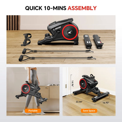 Foot Pedal Exerciser under Desk Elliptical Machine Seated Pedal Exerciser Mini Portable Leg Exercise Equipment for Seniors & Adults Weight up to 280LBS