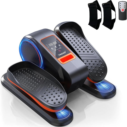 under Desk Elliptical Machine, Electric Ellipse Leg Exerciser for Senior, 12 Adjustable Speeds Quiet and Portable Seated Pedal Exerciser for Training with Remote Control, Orange