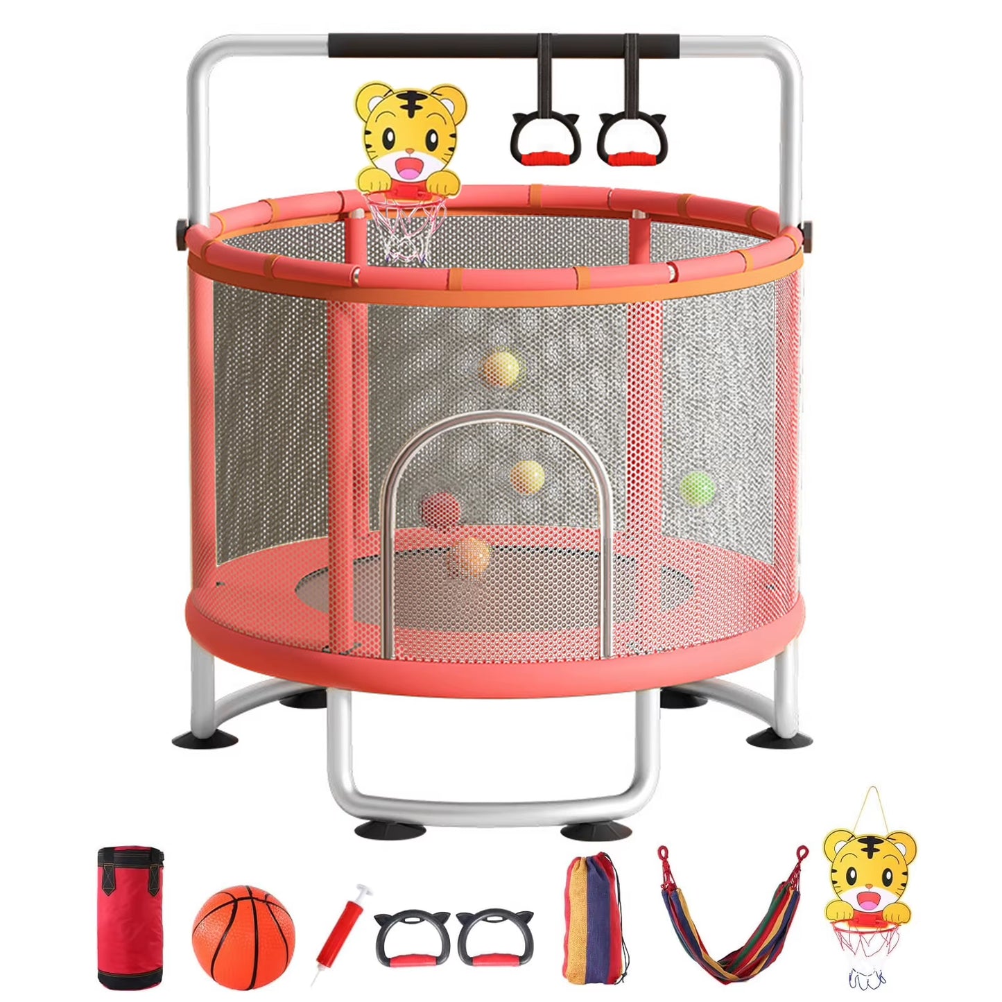 Trampoline Indoor with Protective Net for Adults Kids Jumping Bed Outdoor Exercise Fitness Equipment Flexible Children Trampolin