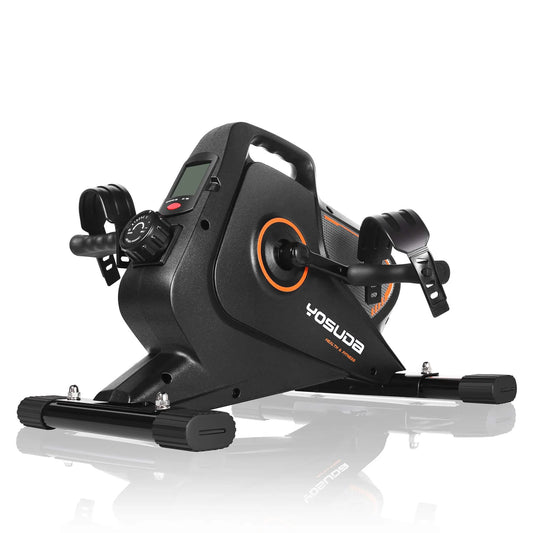 Magnetic under Desk Bike Pedal Exerciser - Portable Mini Trainer Bikes Desk Cycle, Leg Exerciser for Physical Therapy with LCD Display